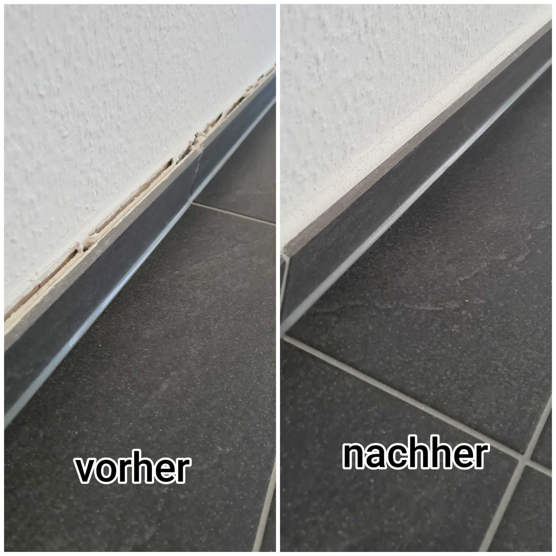 Silikonfugen Erneuerung im Nassbereich - Vorher-Nachher Vergleich