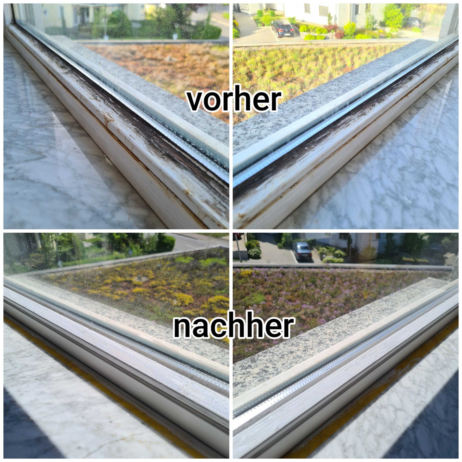 Vorher-Nachher: Sockelfugen an dunklen Bodenfliesen erneuert