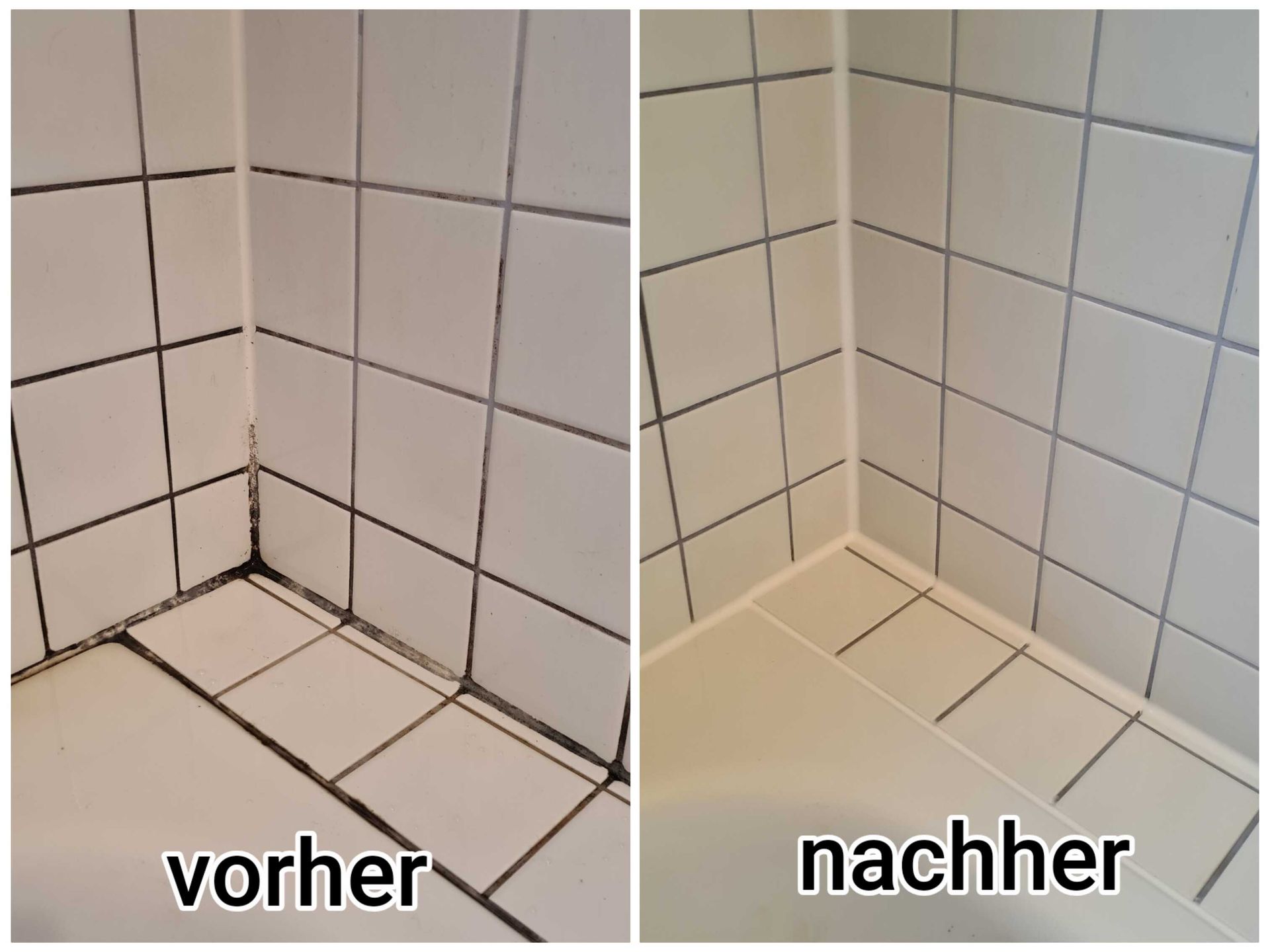 Vorher-Nachher: Badewannenfugen fachgerecht saniert