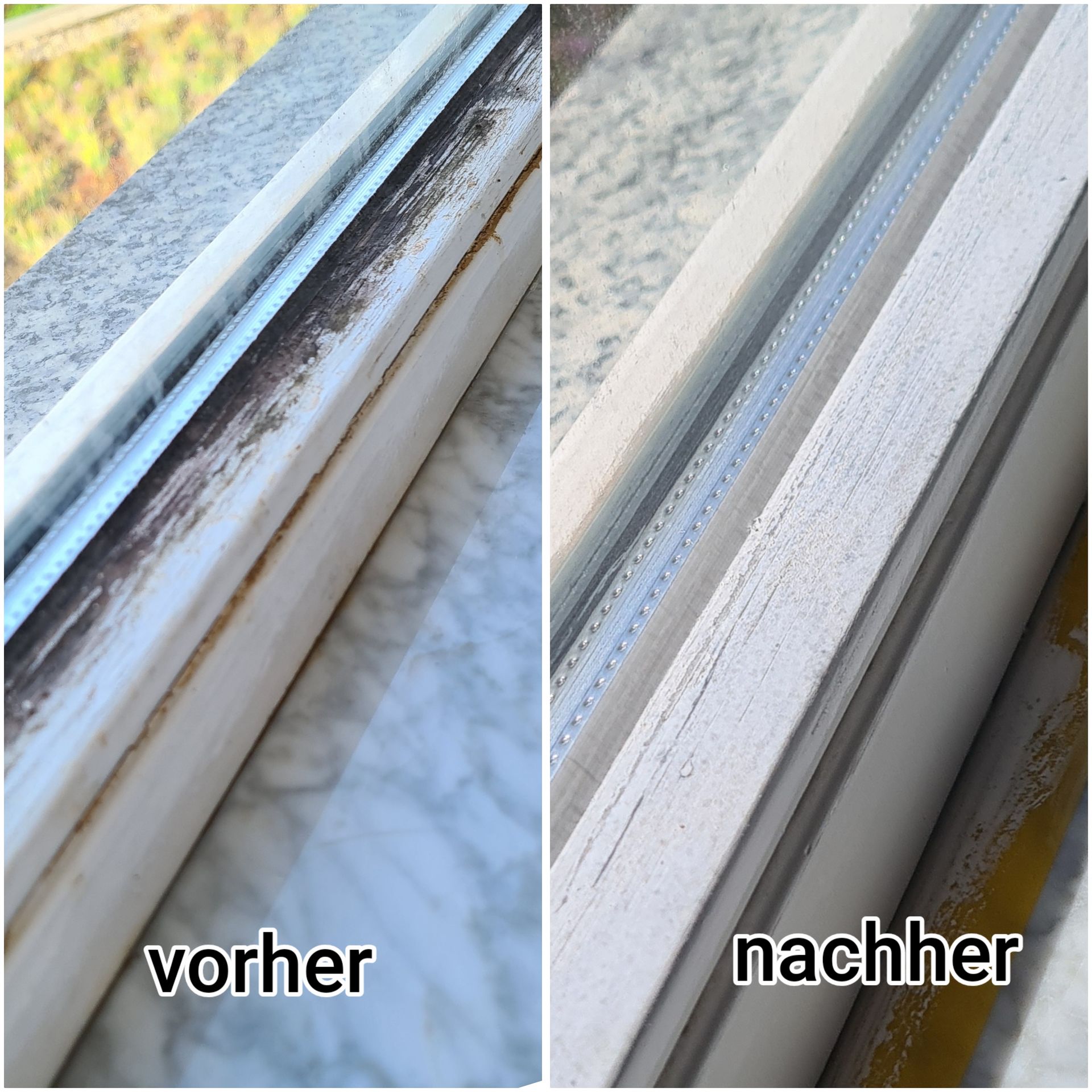 Vorher-Nachher: Silikonfugen an Fenstern erneuert