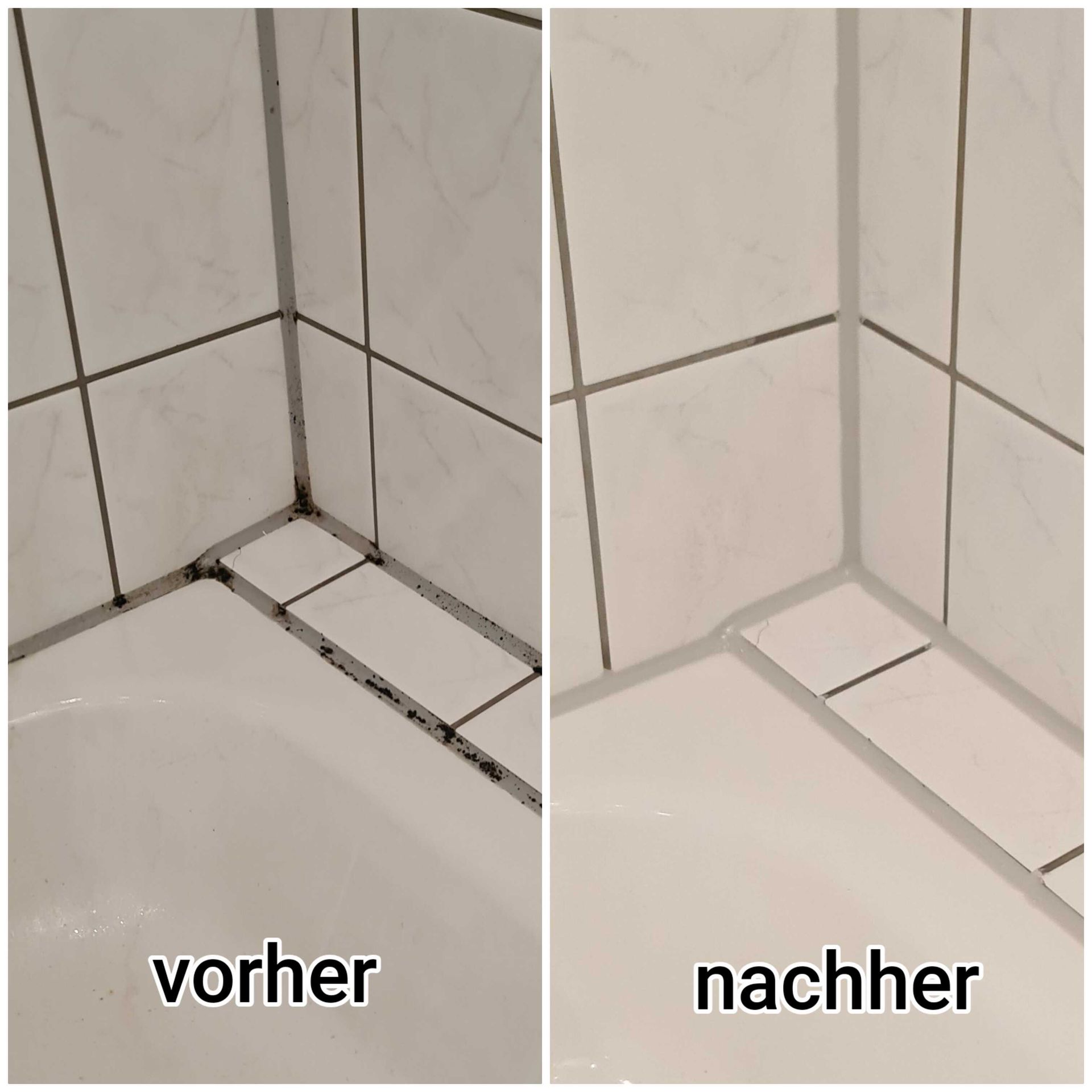 Vorher-Nachher: Sanitärfugen im Badezimmer erneuert